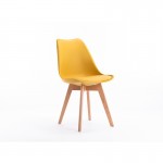 Juego de 2 sillas escandinavas patas de madera clara SIRIUS (Amarillo)