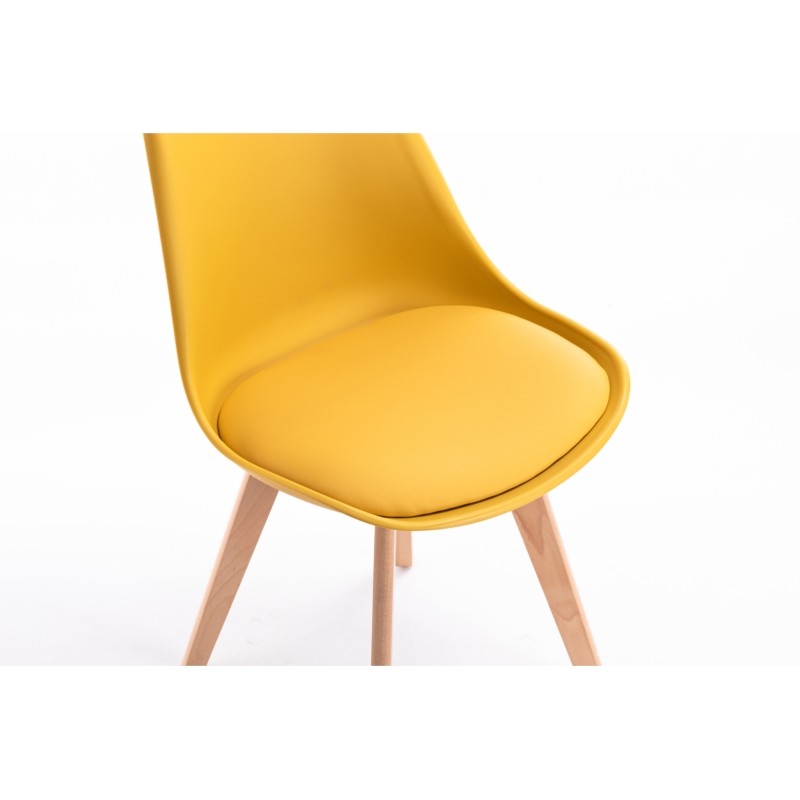 aus Set SIRIUS (Gelb) 2 helle skandinavischen Holzbeine Stühlen