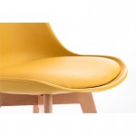 Juego de 2 sillas escandinavas patas de madera clara SIRIUS (Amarillo)
