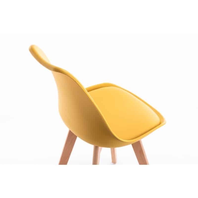 Set of 2 Scandinavian chairs light wood legs SIRIUS (Yellow) - image 57752