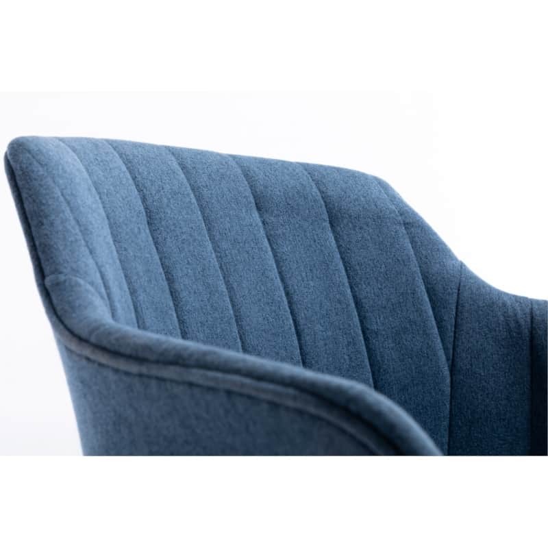 Lot de 2 chaises accoudoirs à rayures en tissu pieds hêtre naturel PAULA (Bleu pétrole) - image 57778