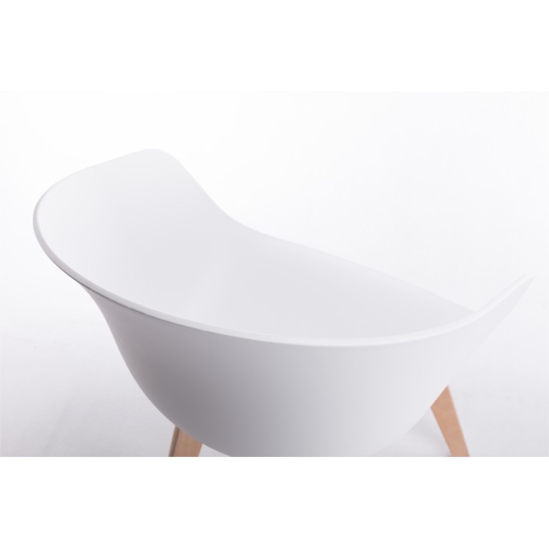 Set of 2 armrest chairs in polypropylene legs natural beech VIKKIE (White) - image 57785