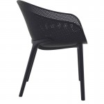 Set of 4 chairs in polypropylene Interior-Exterior BREHAT (Black)