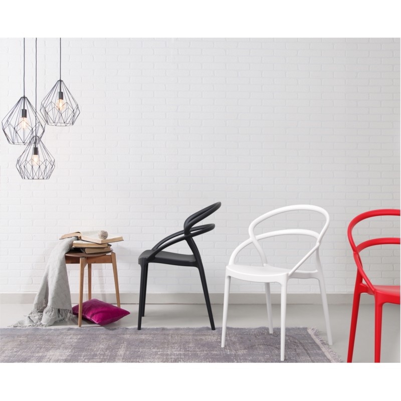Set of 4 chairs in polypropylene Interior-Exterior IBIZA (Grey) - image 57816