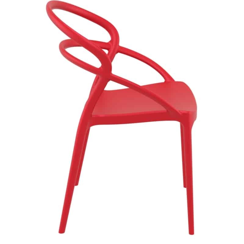 Lot de 4 chaises en polypropylène Intérieur-Extérieur IBIZA (Rouge) - image 57827