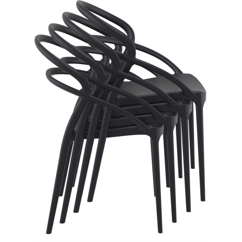 Lot de 4 chaises en polypropylène Intérieur-Extérieur IBIZA (Noir) - image 57828