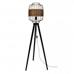 Floor lamp with black foot and knotted braiding 170 cm RANGO (Black)