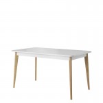 Table à manger extensible scandinave 140, 180 cm PRYSK (Blanc, bois)