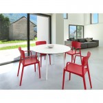 Runder Tisch 120 cm Indoor-Outdoor MAYLI (Weiß)