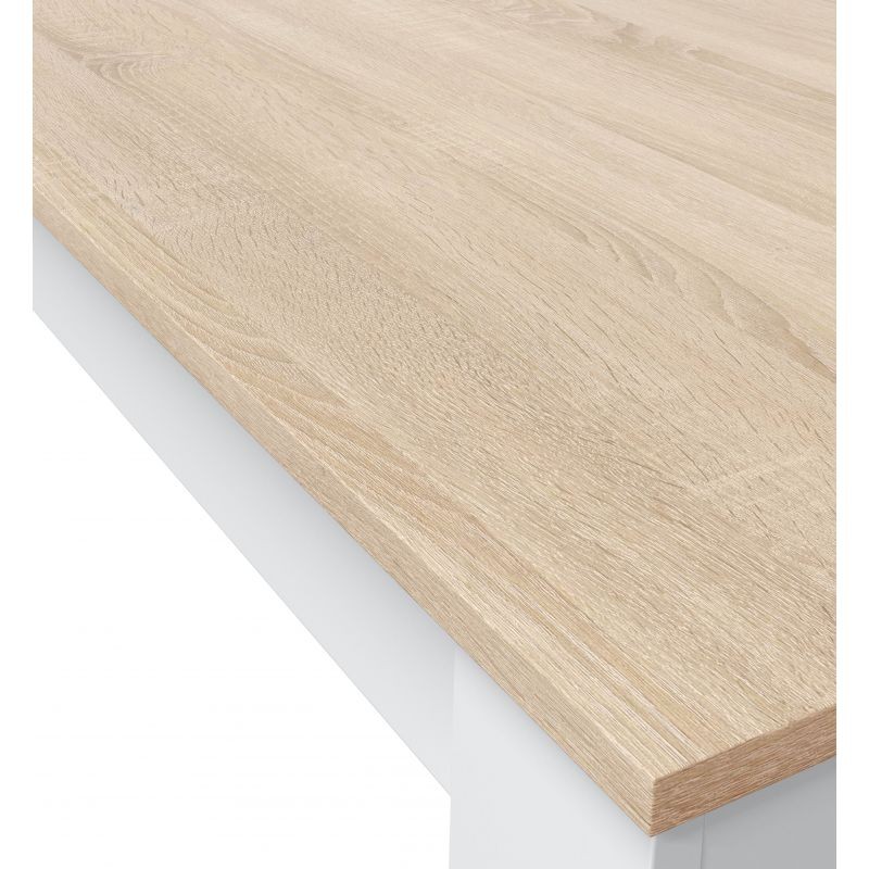 Table à manger L109xP67 cm VESON (Blanc, Chêne) - image 58016