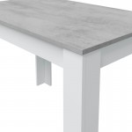 Table à manger extensible L140, 190 cm VESON (Blanc, béton)