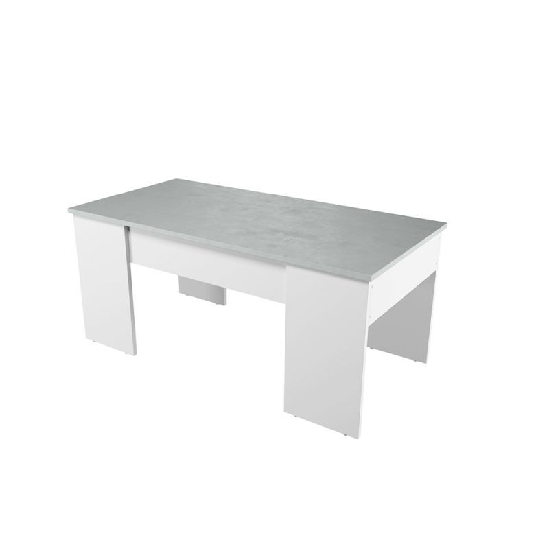Table basse avec plateau relevable ARKHAM (Blanc, béton) - image 58130