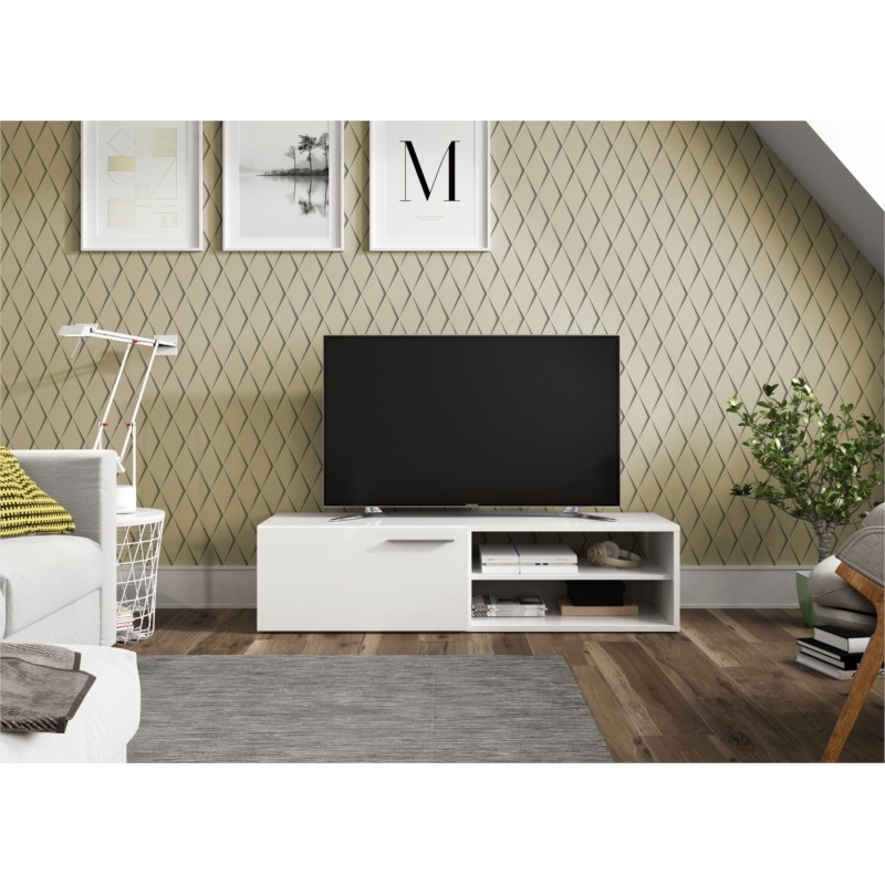 TV-Ständer 1 Drehtür und 2 Ablagenischen VESON (Glossy white) - image 58626