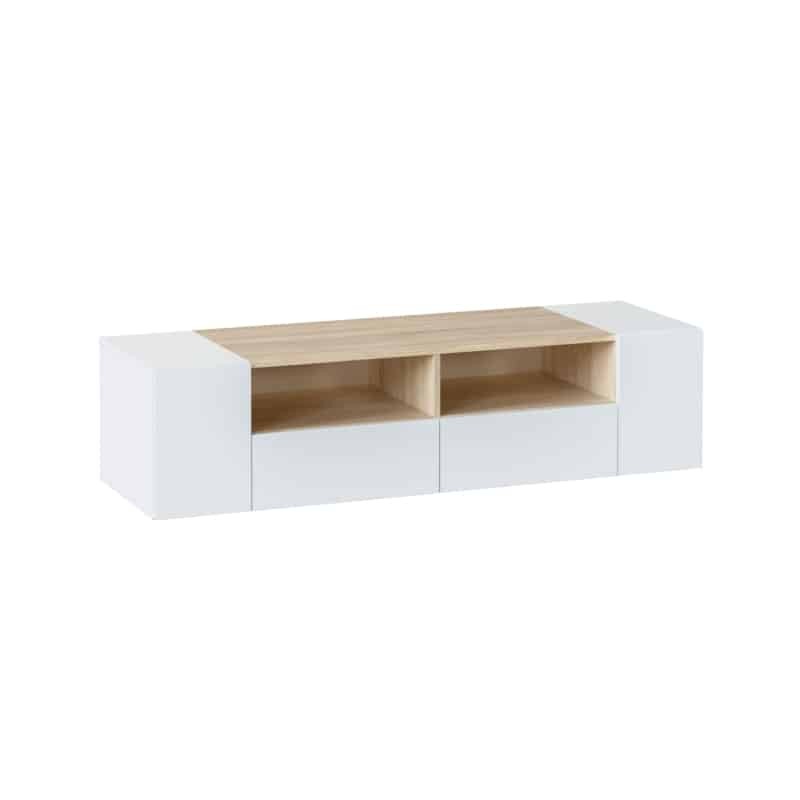 TV stand 4 doors and 2 storage niches L138 cm (Oak white) - image 58637