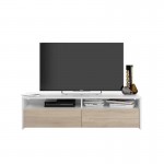 TV stand 2 swing doors and 2 storage niches VESON (White, oak)