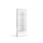 Shoe cabinet 5 lids L70xH180 cm OLWEN (Glossy white)