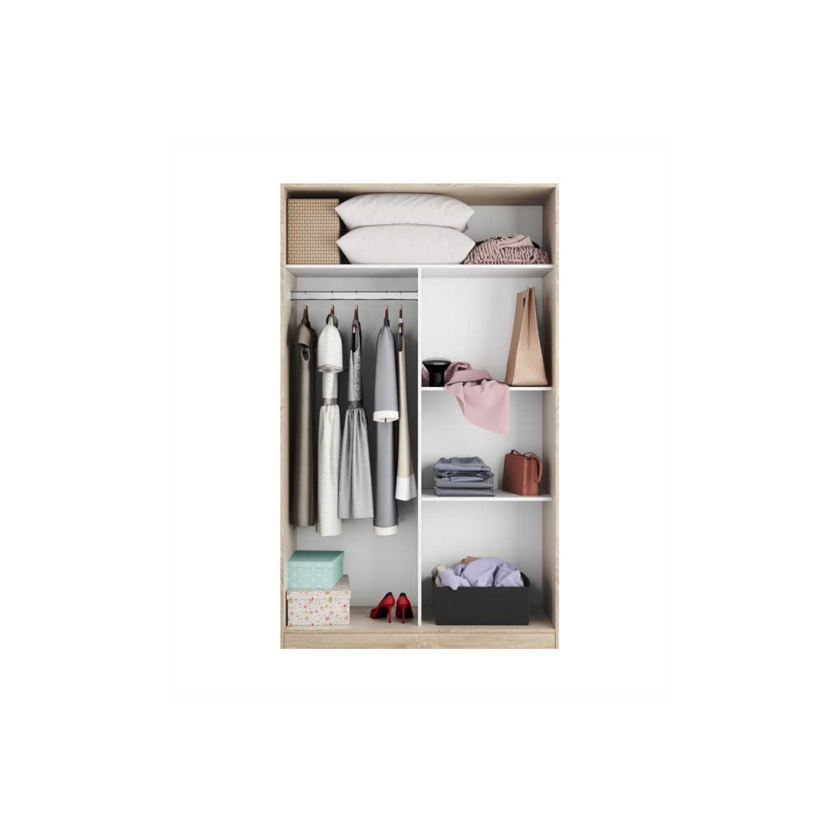 armario de pared para colgar moderno armario para salón o TV armario vertical color blanco brillante Armario moderno para salón Domtech 