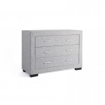 Bedroom chest of drawers 3 drawers in ALESIA fabric (Grey)