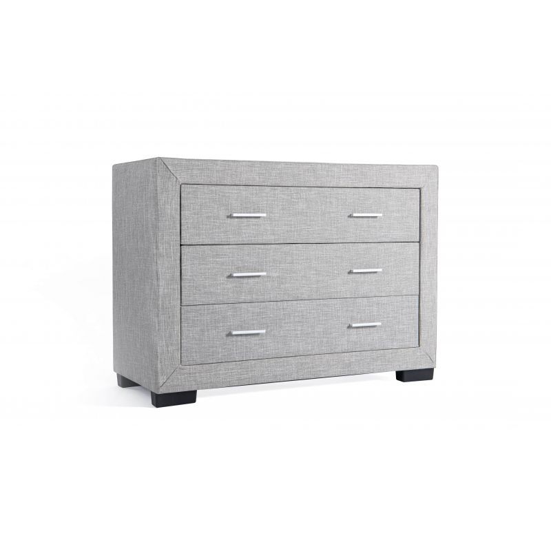 Bedroom chest of drawers 3 drawers in ALESIA fabric (Grey) - image 58707