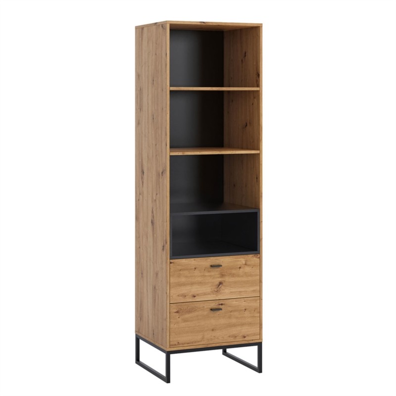 Showcase 2 drawers and 4 niches L60xH202 cm (Wood) - image 58741