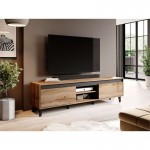 TV stand 2 doors and 2 niches 170 cm MILOR (Grey, wood)
