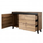 Sideboard 1 door and 3 drawers MILOR (Black, wood)
