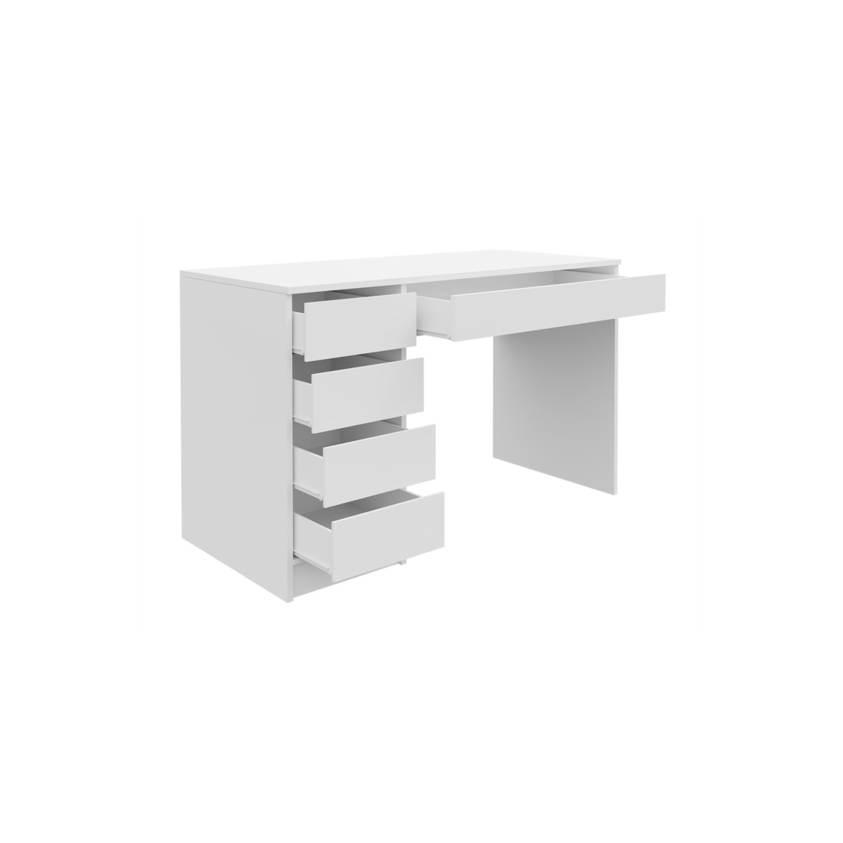 Bureau droit 3 tiroirs - Panneaux de particules - Décor Blanc