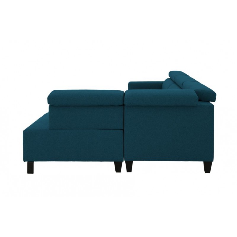 Corner sofa convertible 5 places headrest fabric JACKY Blue oil - image 58875