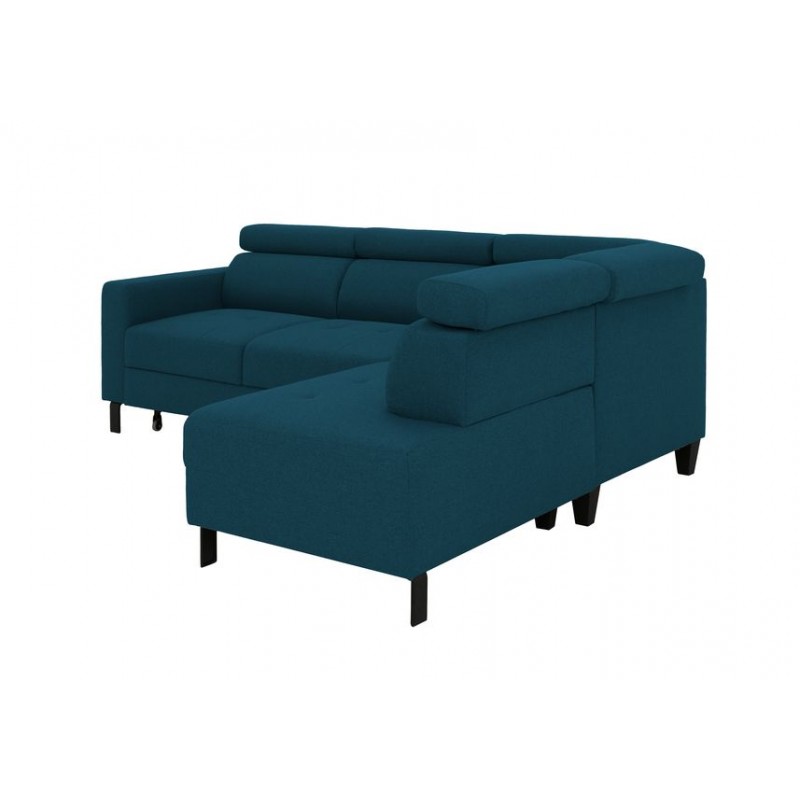 Corner sofa convertible 5 places headrest fabric JACKY Blue oil - image 58877