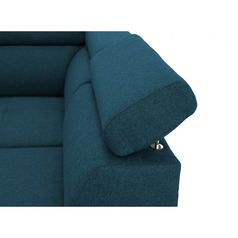 Corner sofa convertible 5 places headrest fabric JACKY Blue oil - image 58883