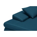 Canapé d'angle convertible 5 places tissu Angle Gauche CHAPUIS (Bleu pétrole)