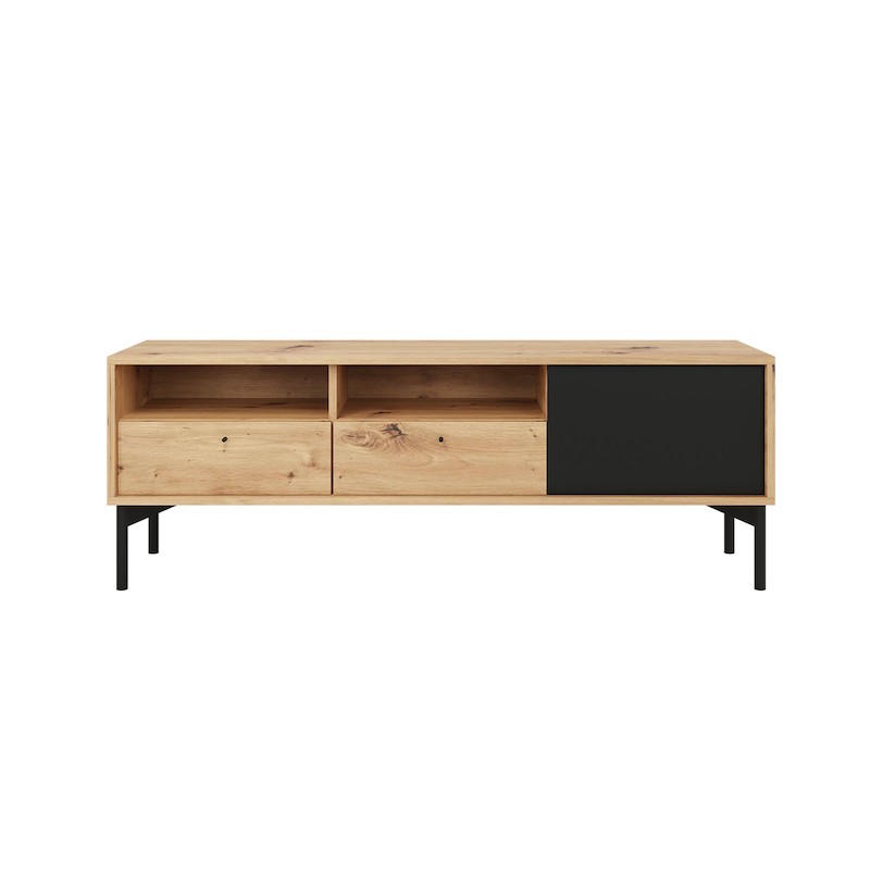 Industrial TV stand 1 door and 2 drawers ABBY (Black, wood) - image 58912