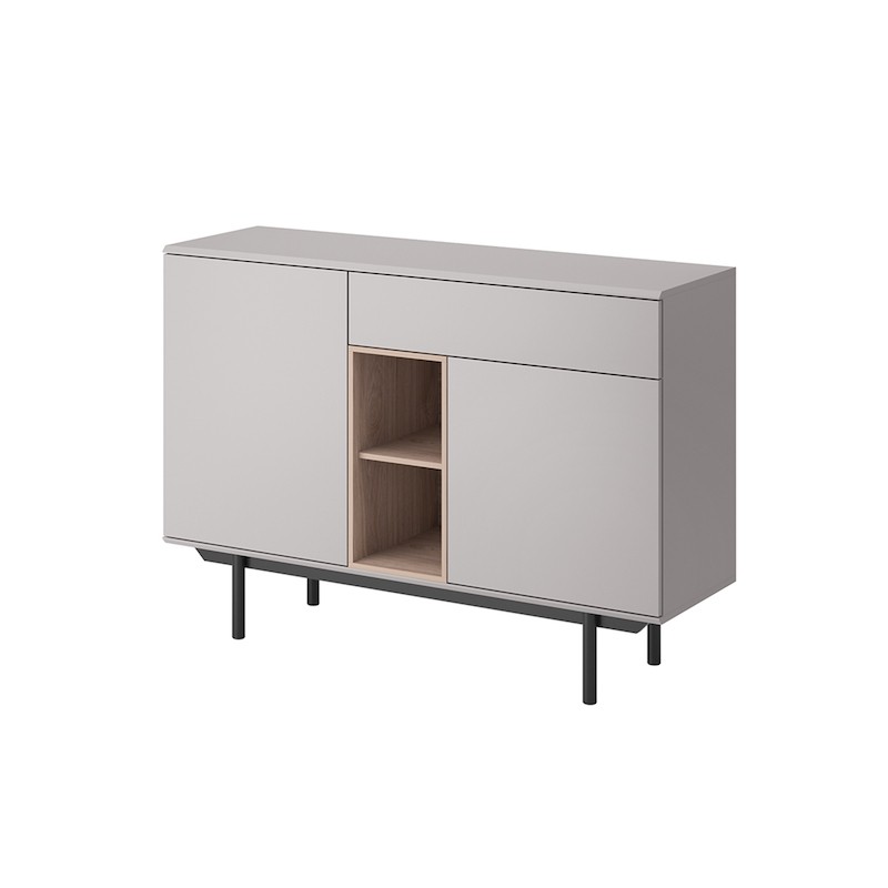 Industrial sideboard 2 doors and 1 drawer NORI (Grey, wood) - image 58936