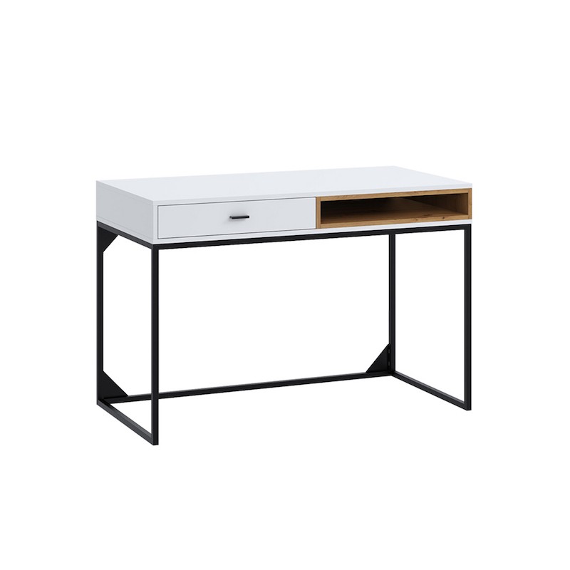 Schreibtisch 1 Schublade und 1 Nische 120 cm OLIE (Weiß, Holz) - image 58944
