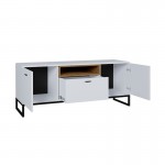  TV stand 2 doors and 1 drawer 135 cm OLIE (White, wood)