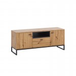  TV stand 2 doors and 1 drawer 135 cm OLIE (Black, wood)