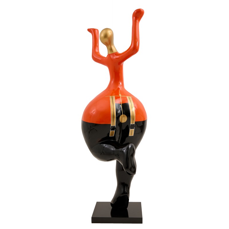 Statue decorative resin design DANCER CLOCK (H157 cm) (Black, red) - image 59020