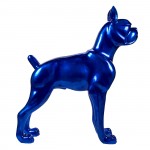 Statue dekoratives Harz Design DOG URUS (H152 cm) (Blaues Metall)