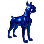 Statue dekoratives Harz Design DOG URUS (H152 cm) (Blaues Metall)