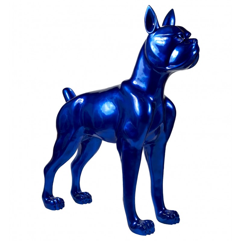 Statue résine décorative design CHIEN URUS (H152 cm) (Bleu métal) - image 59041