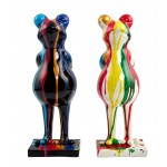 Conjunto de 2 Estatuas de diseño de resina FROG FRANGINE (H31 cm) (Multicolor)