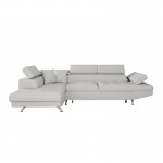 Convertible corner sofa 5 seats fabric Left Corner RIO (Pearl Grey)