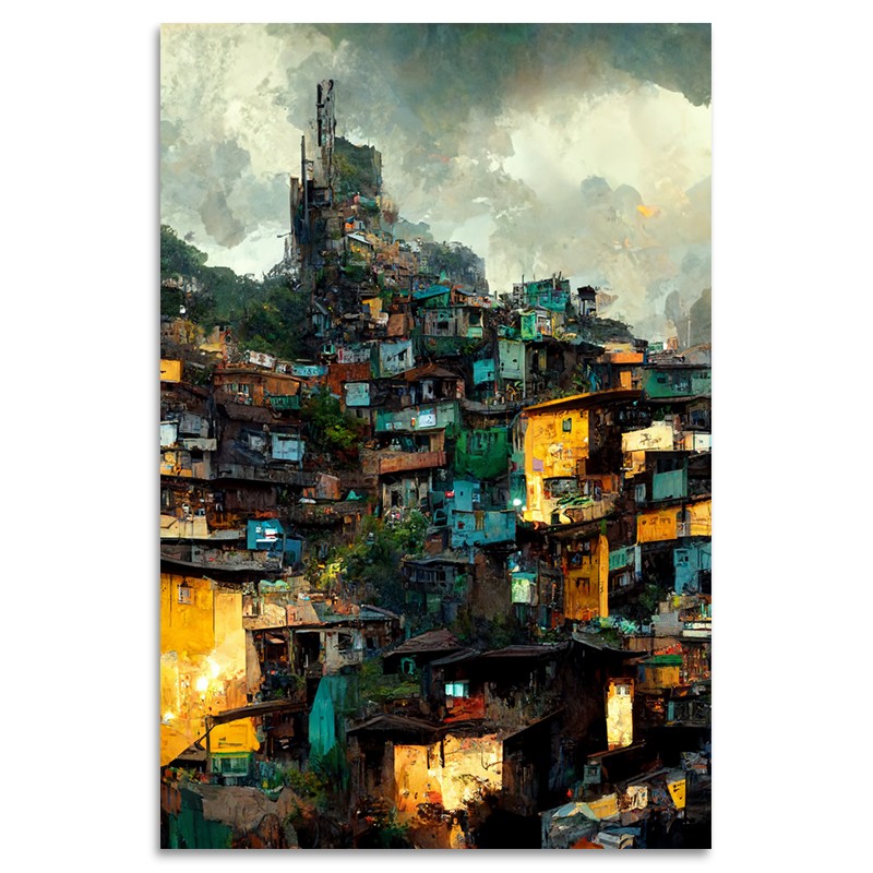 Tableau impression support métal Cidade de Deus (Multicolore) - image 59150