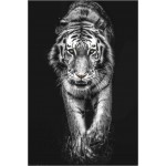 Painting on glass PANTHERE (80 x 120 cm) (white, black)