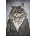 Painting on glass MISTER CHAT (80 x 120 cm) (grey)