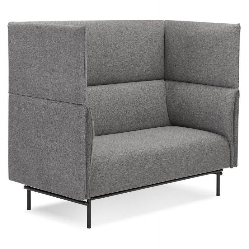 Straight sofa design fabric 2 places DIXON (dark gray) - image 59293