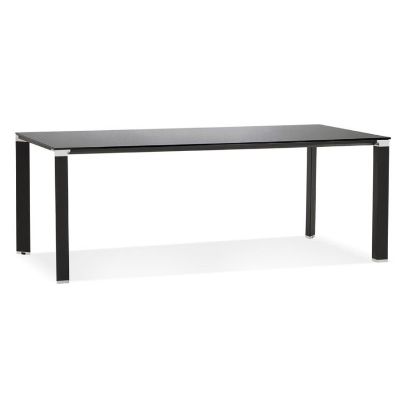 Desk meeting table in tempered glass (200x100 cm) BOIN (black) - image 59322