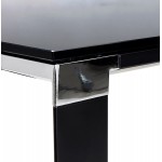 Desk straight meeting table design tempered glass (200x100 cm) BOIN (black)