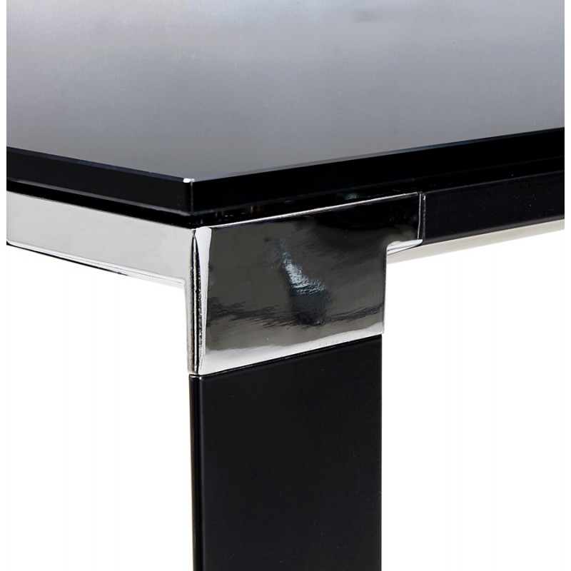 Desk straight meeting table design tempered glass (200x100 cm) BOIN (black) - image 59333
