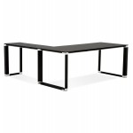 Design corner desk in tempered glass (200x100 cm) MASTER - Reversible angle (black)